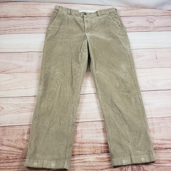 LL Bean Pants Mens 38 Brown Straight Corduroy Pockets Casual Flat Adult 38x32 - Picture 1 of 11